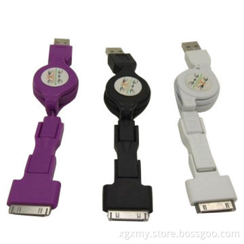 3-in-1 USB Cables for iPhone, Samsung and HTC, Customized Logo are Accepted, Easy to Carry